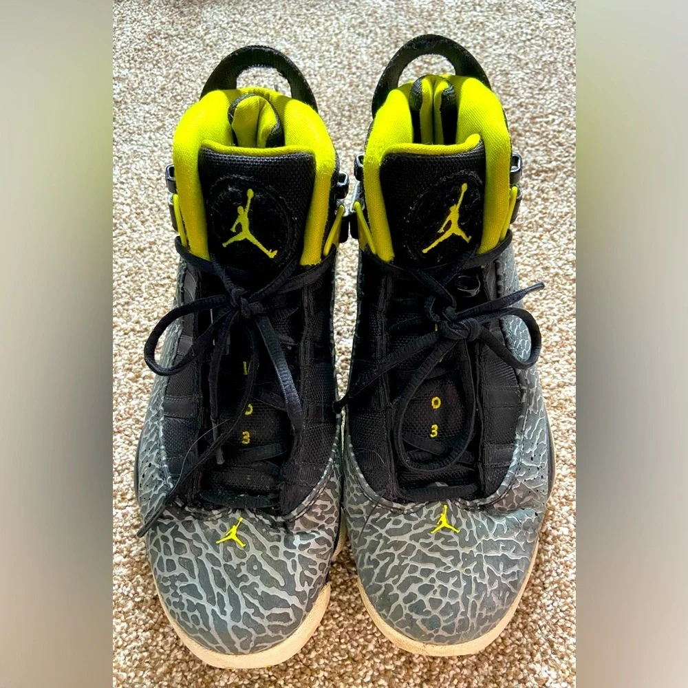 Size 8 - Jordan 6 Rings Black Venom Green 322992-033